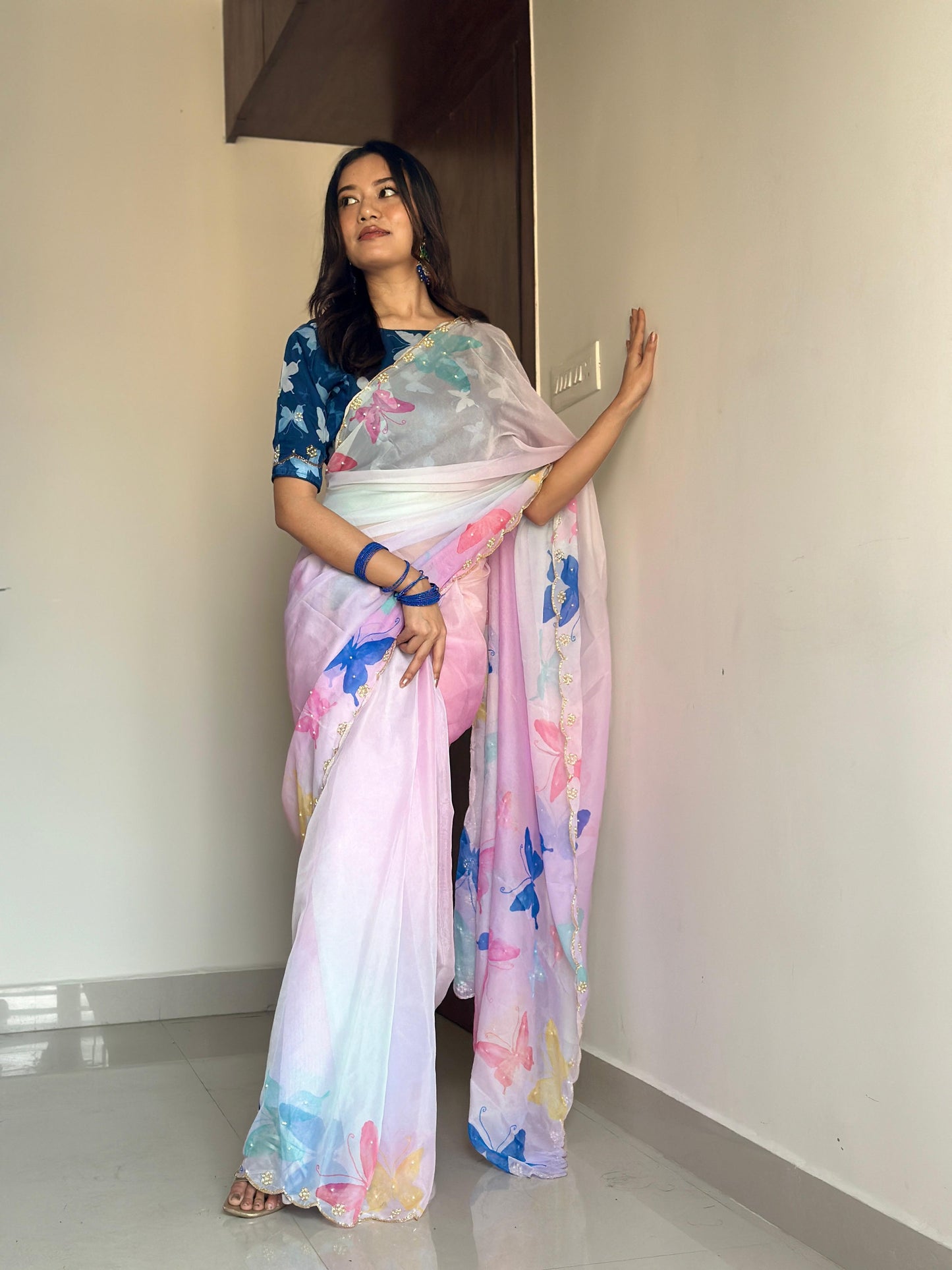 🌸✨ TFW Premium Saree – "BLUE BERRY" Edition ✨🌸
