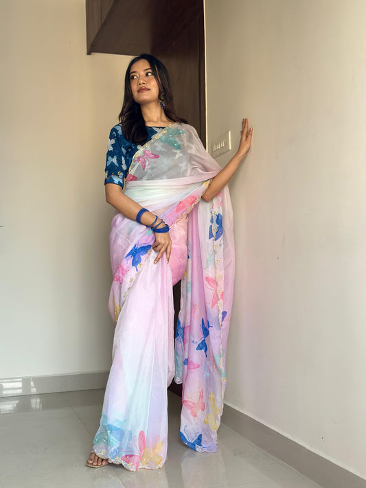 🌸✨ TFW Premium Saree – "BLUE BERRY" Edition ✨🌸