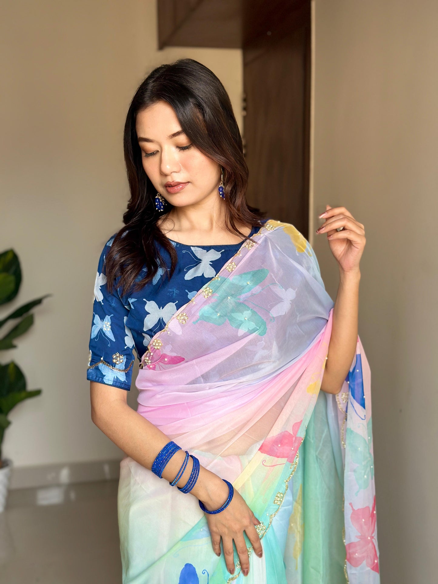 🌸✨ TFW Premium Saree – "BLUE BERRY" Edition ✨🌸