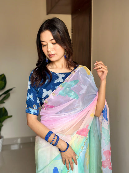 🌸✨ TFW Premium Saree – "BLUE BERRY" Edition ✨🌸
