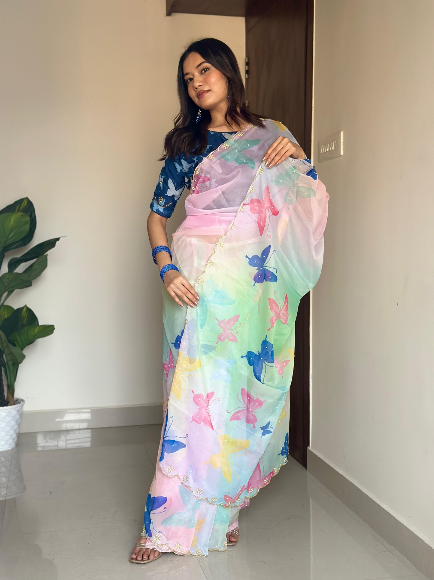 🌸✨ TFW Premium Saree – "BLUE BERRY" Edition ✨🌸