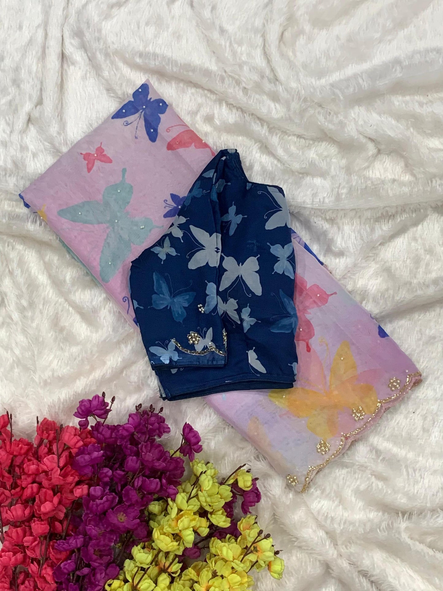 🌸✨ TFW Premium Saree – "BLUE BERRY" Edition ✨🌸