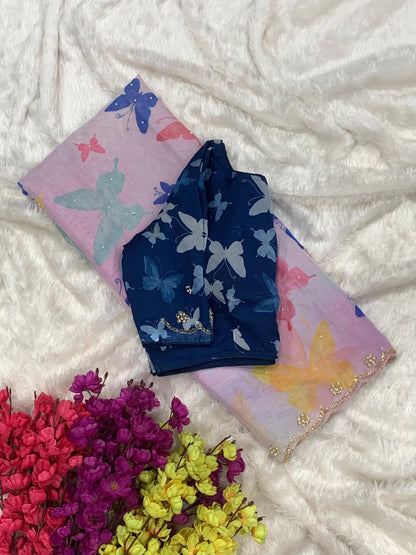 🌸✨ TFW Premium Saree – "BLUE BERRY" Edition ✨🌸