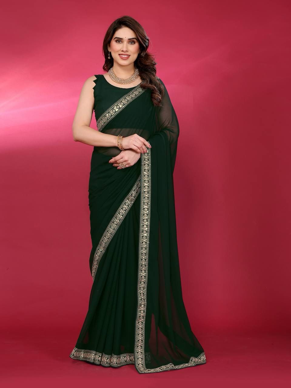 🌸🌟 TFW New Launch – Elegant Satin/Georgette Saree Collection 🌟🌸