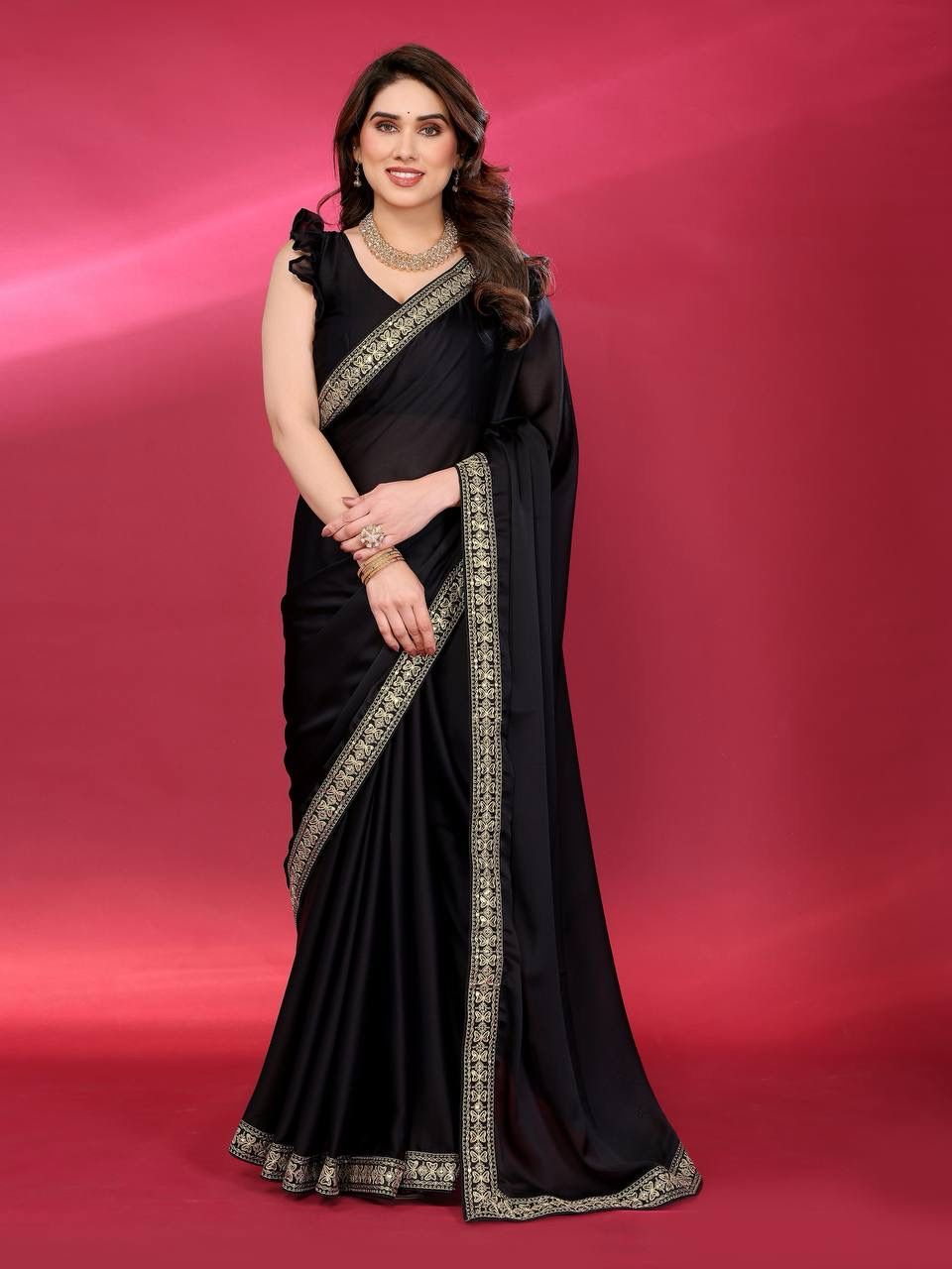 🌸🌟 TFW New Launch – Elegant Satin/Georgette Saree Collection 🌟🌸