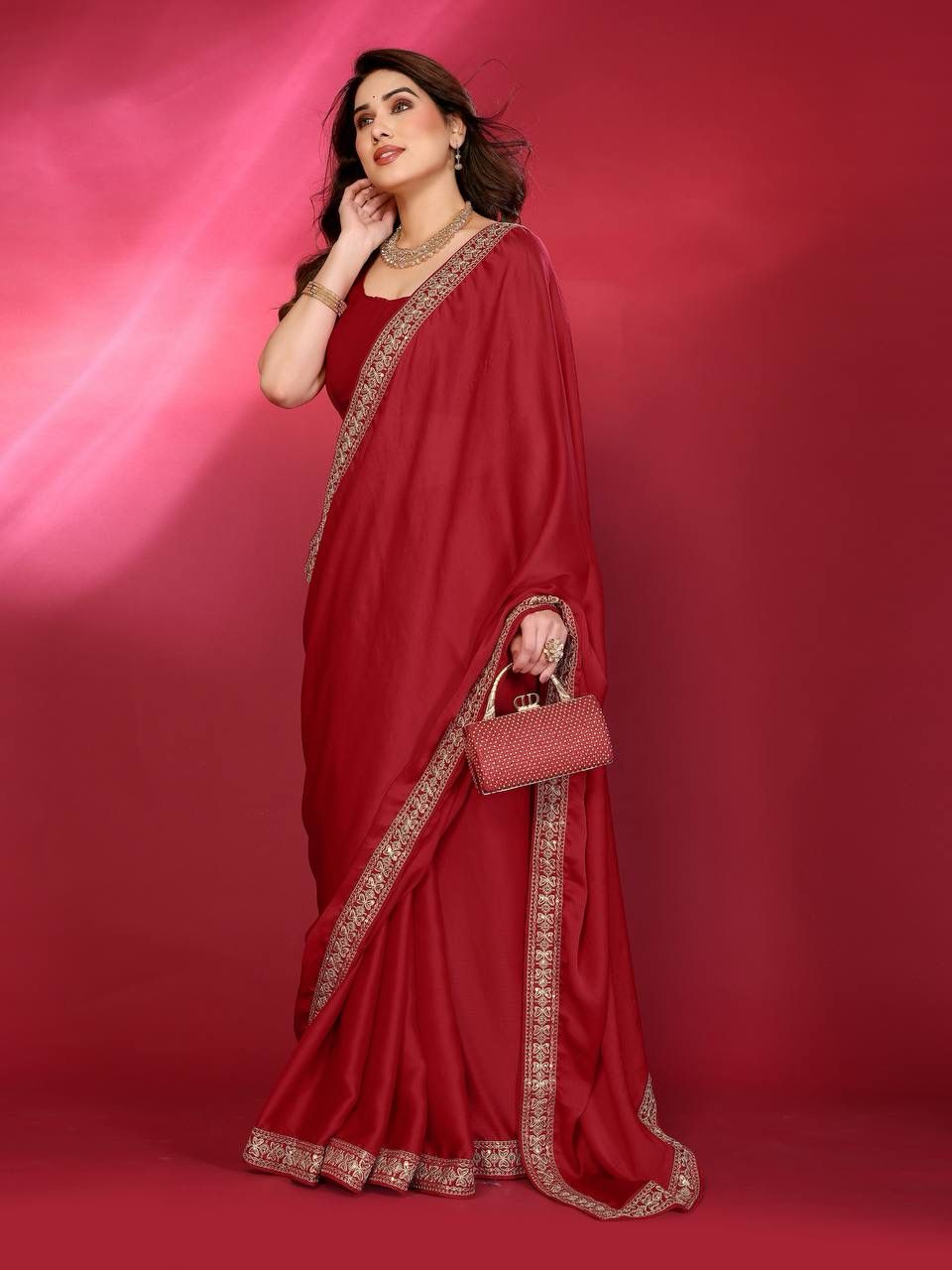 🌸🌟 TFW New Launch – Elegant Satin/Georgette Saree Collection 🌟🌸