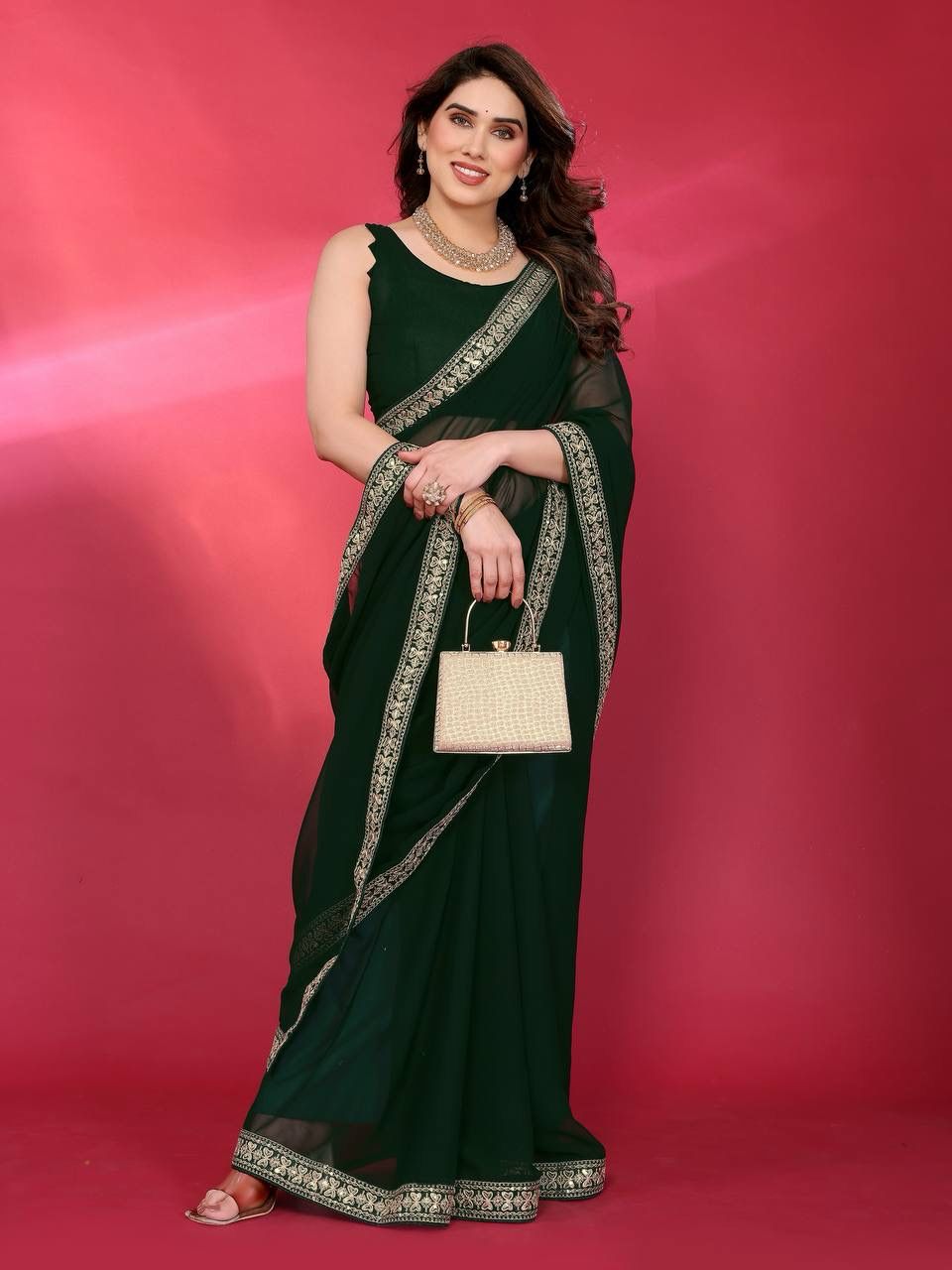 🌸🌟 TFW New Launch – Elegant Satin/Georgette Saree Collection 🌟🌸