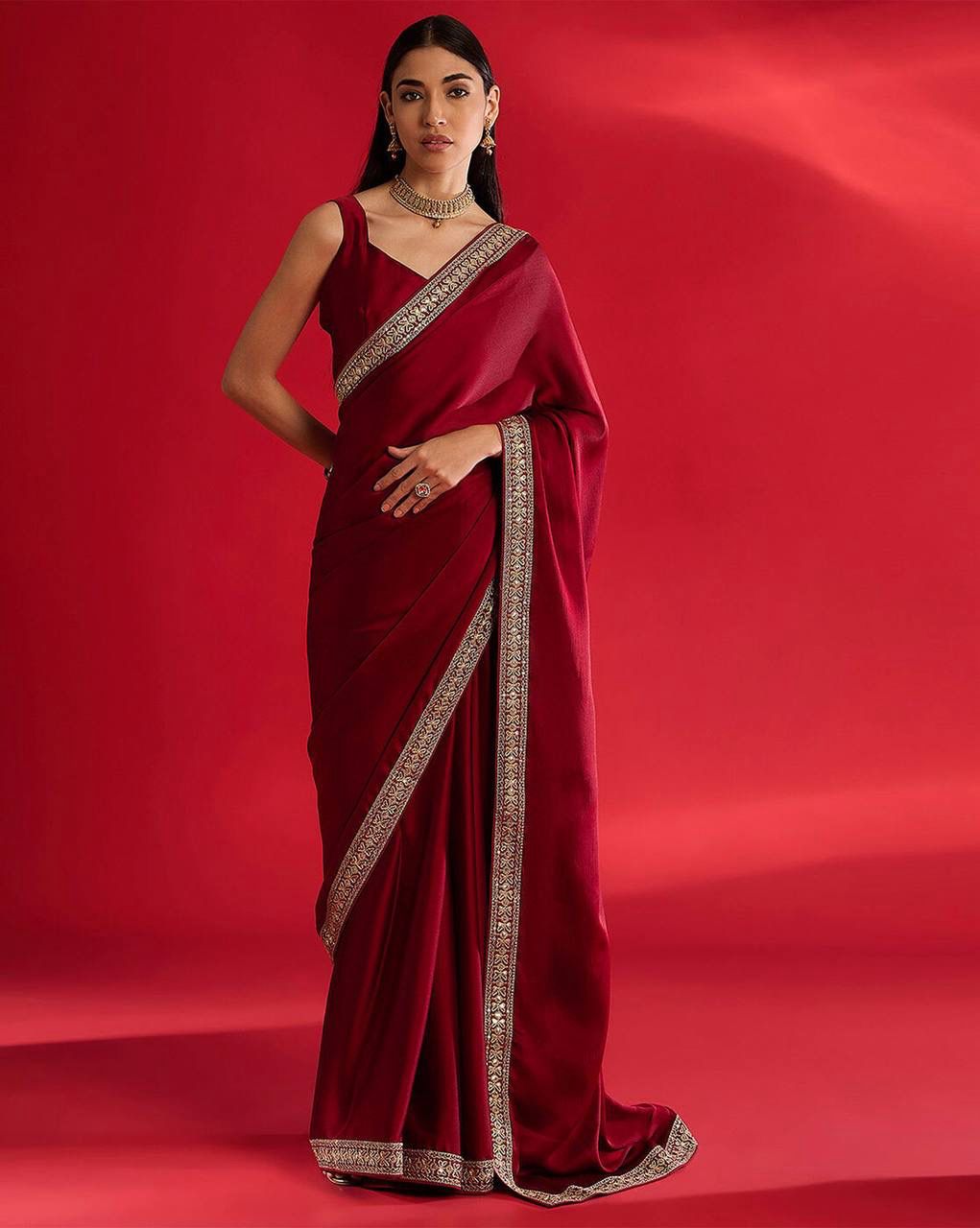 🌸🌟 TFW New Launch – Elegant Satin/Georgette Saree Collection 🌟🌸