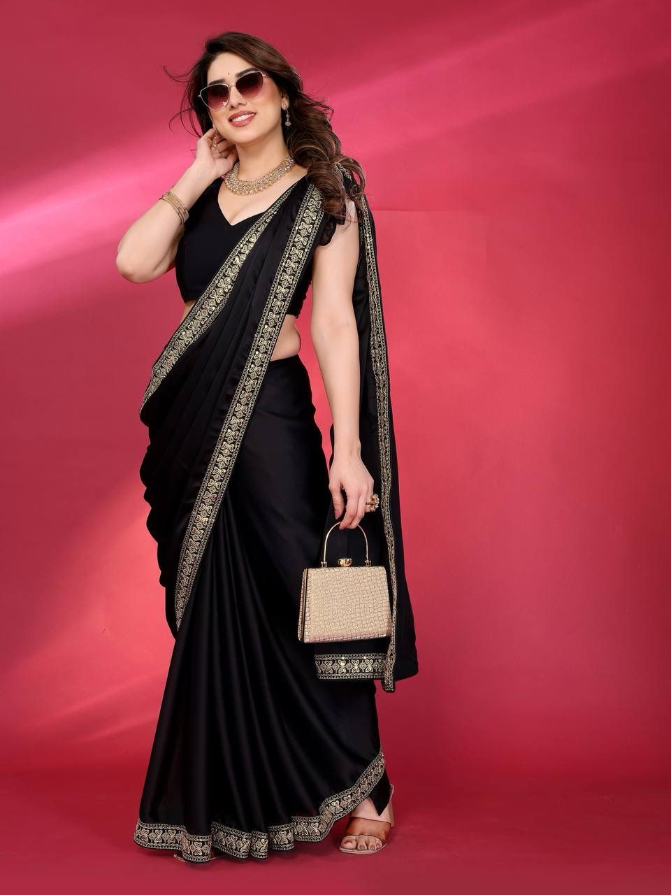 🌸🌟 TFW New Launch – Elegant Satin/Georgette Saree Collection 🌟🌸