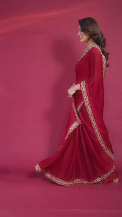 🌸🌟 TFW New Launch – Elegant Satin/Georgette Saree Collection 🌟🌸