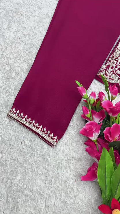 Silk Top–Pant & Dupatta Set 💫