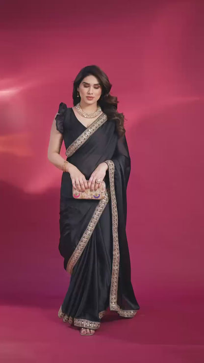 🌸🌟 TFW New Launch – Elegant Satin/Georgette Saree Collection 🌟🌸