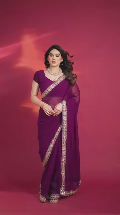 🌸🌟 TFW New Launch – Elegant Satin/Georgette Saree Collection 🌟🌸